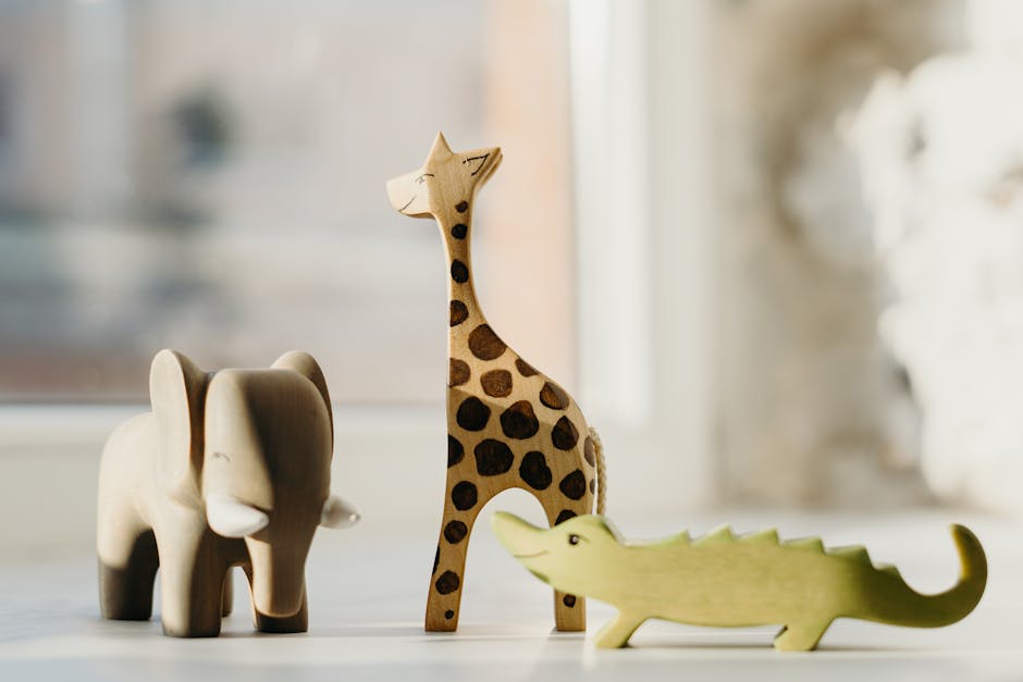 Wooden toy animals